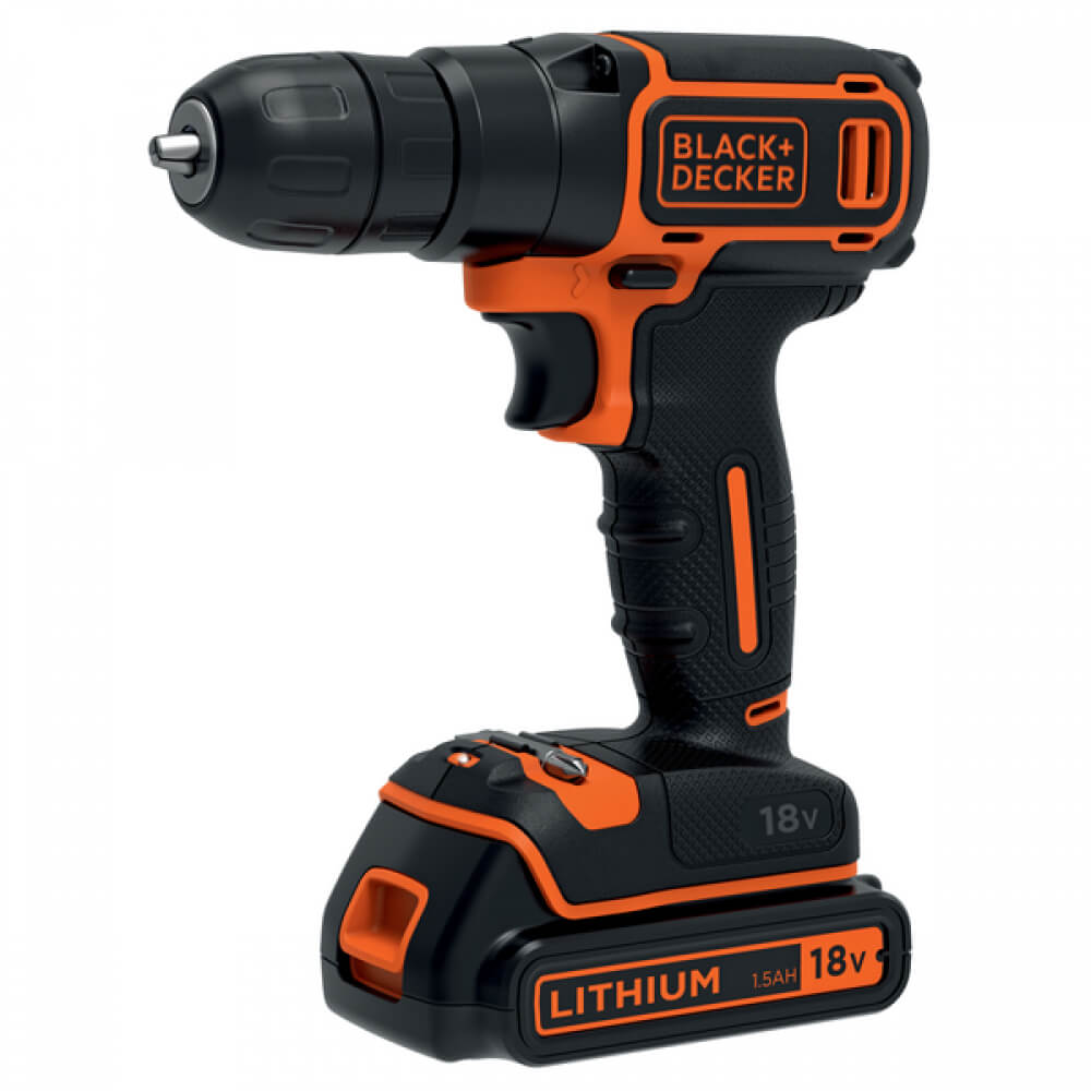 BDCD18.jpeg Дриль-шурупокрут 18 В 1,5 А·год BLACK+DECKER BDCD18 - Зображення 1